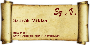 Szirák Viktor névjegykártya